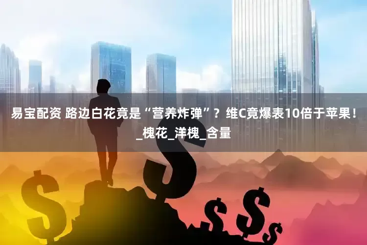 易宝配资 路边白花竟是“营养炸弹”？维C竟爆表10倍于苹果！_槐花_洋槐_含量